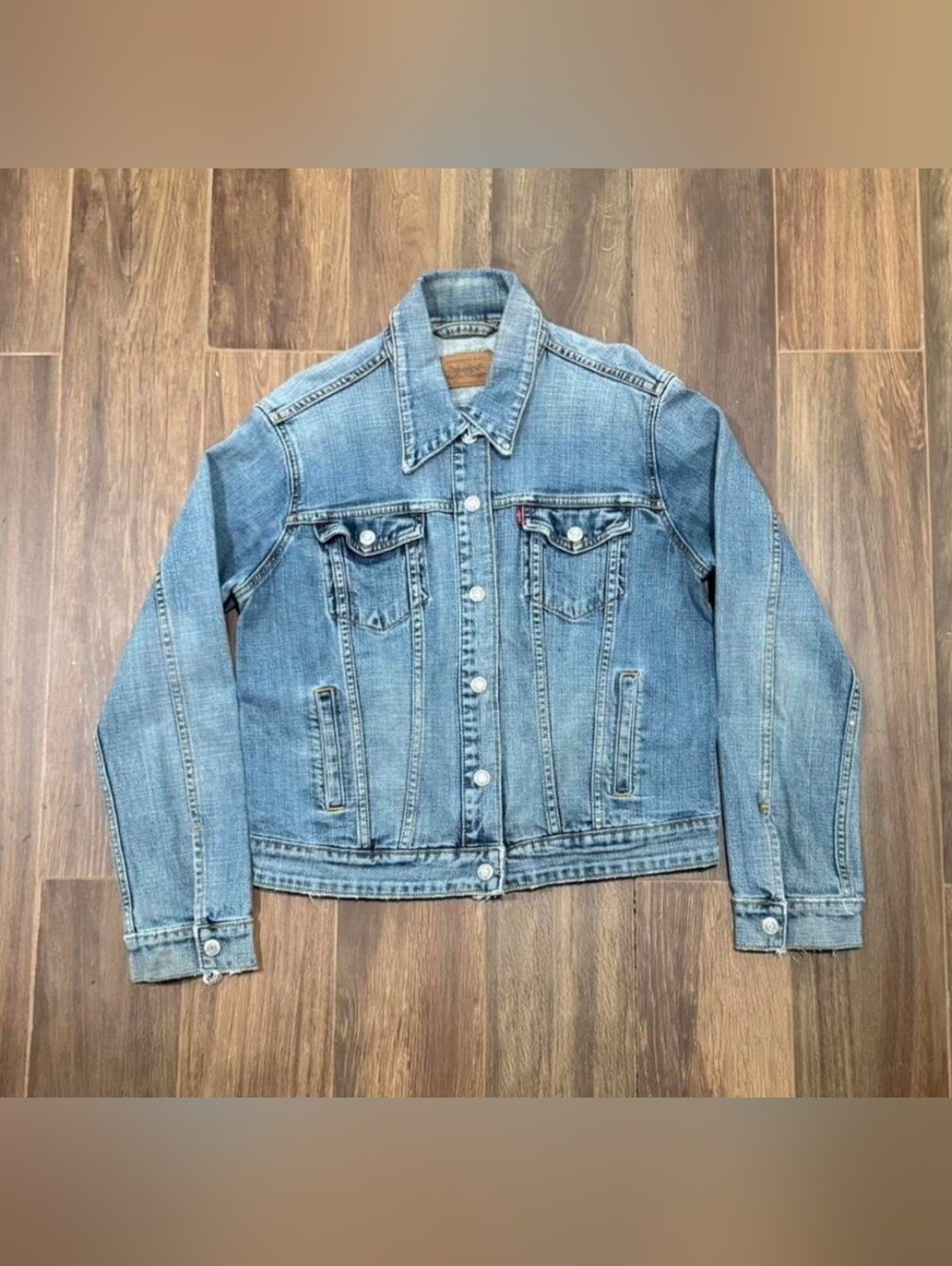 Levi's Jean Denim Original Trucker Jacket Womens Large Blue